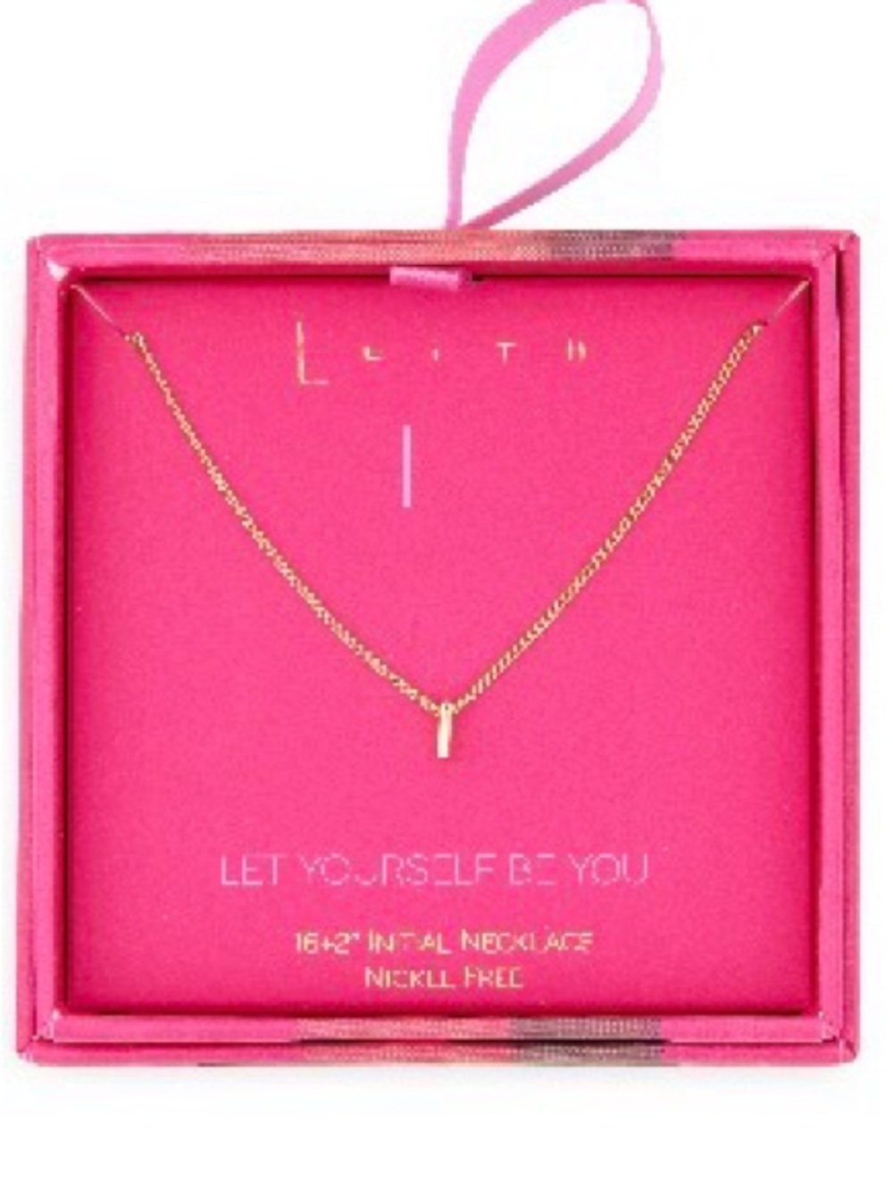 Leith Gold Bar Pendant Necklace - Pink